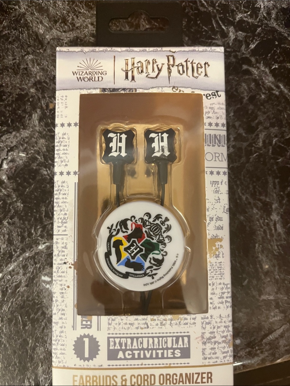 Harry Potter Gryffindor & Hogwarts Earbud Headphones in Black and Multi
